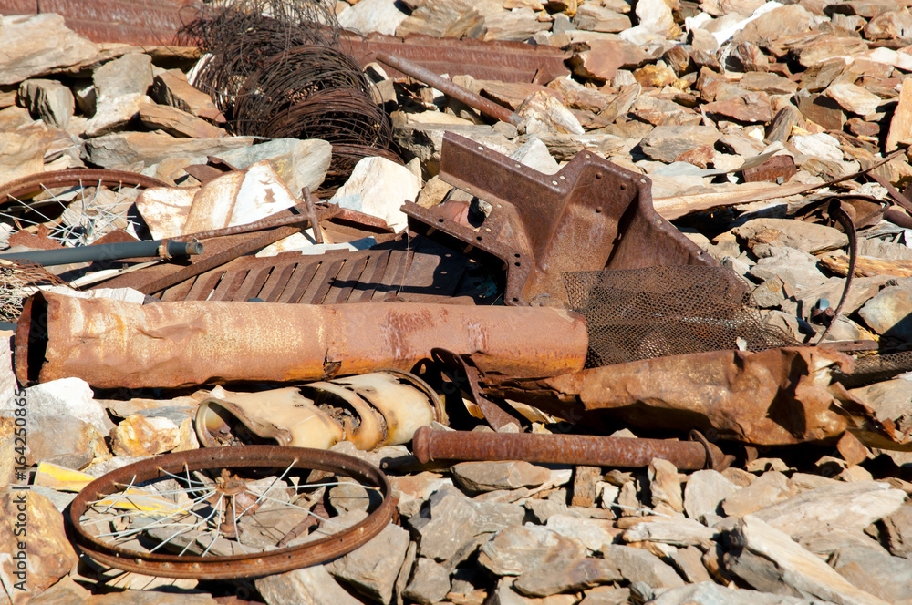 Rusty Mining Equipment in Ghost Town
