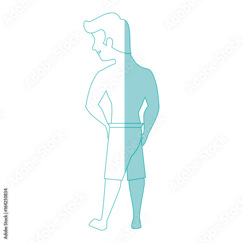 avatar man wearing a swimsuit icon over white background vector illustration