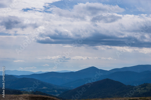 Carpathian mountains landscape in Ukraine in the summer season in Yaremche