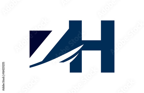 Free Download ZH Negative Space Square Swoosh Letter Logo - GFXLoad