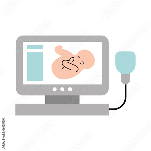 Ultrasound monitor isolated icon vector illustration design