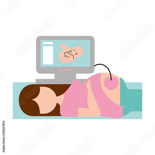 Ultrasound monitor isolated icon vector illustration design