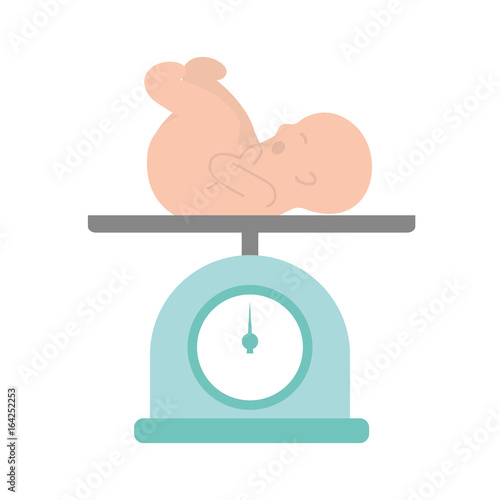 scale with baby isolated icon vector illustration design