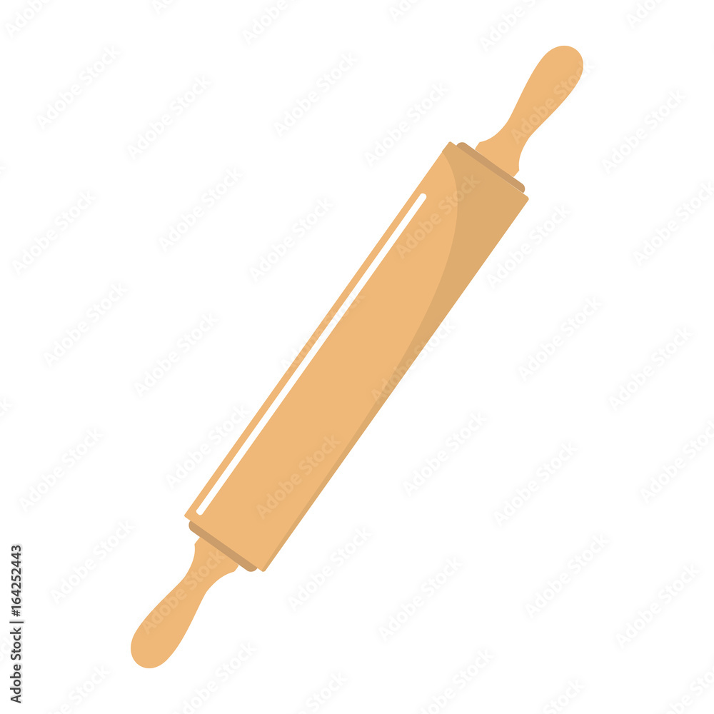 Rolling pin board cartoon icon. Kitchen tool, cookware and ...