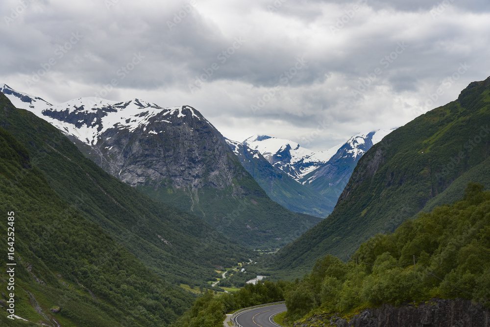 View of the mountain landscape in Norway