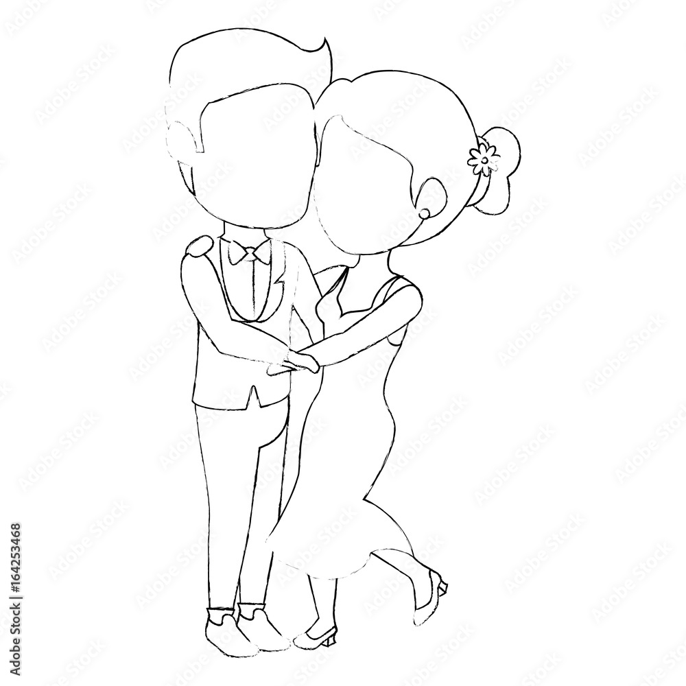 Fototapeta premium avatar wedding couple icon over white background vector illustration