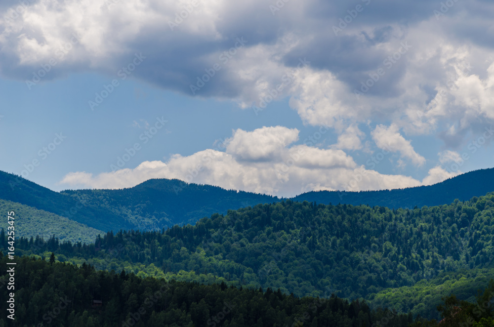 Carpathian mountains landscape in Ukraine in the summer season in Yaremche Carpathian mountains landscape in Ukraine in the summer season in Yaremche