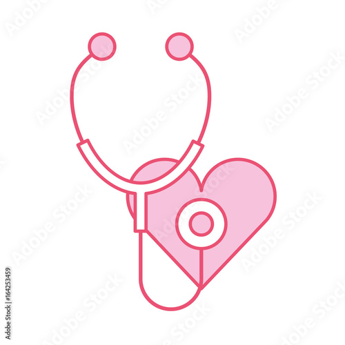 stethoscope medical with heart vector illustration design