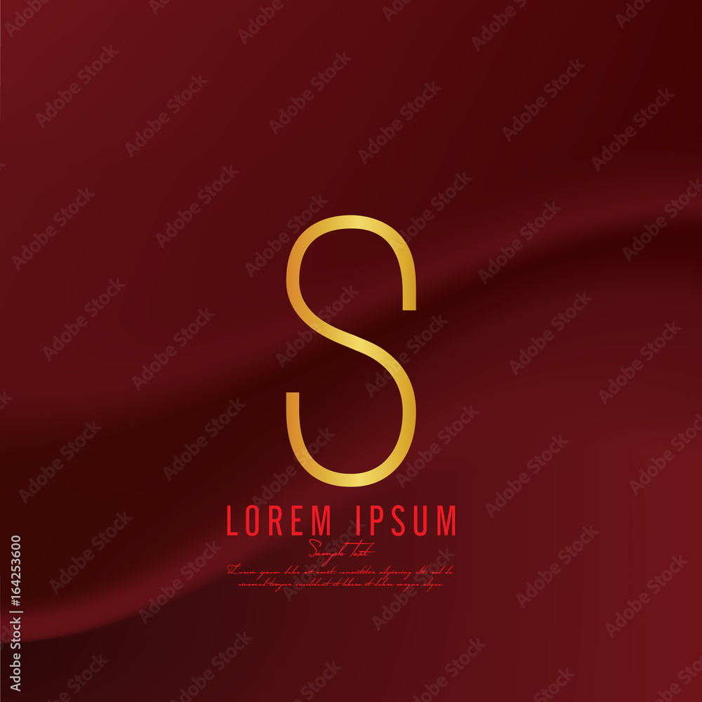 Obraz premium Golden letter S logo template. Vector illustration