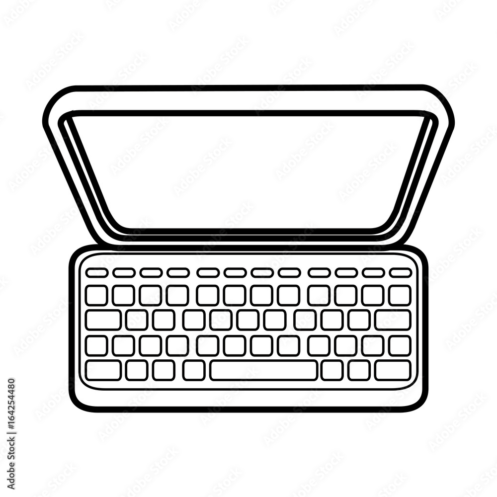 laptop computer icon over white background vector illustration