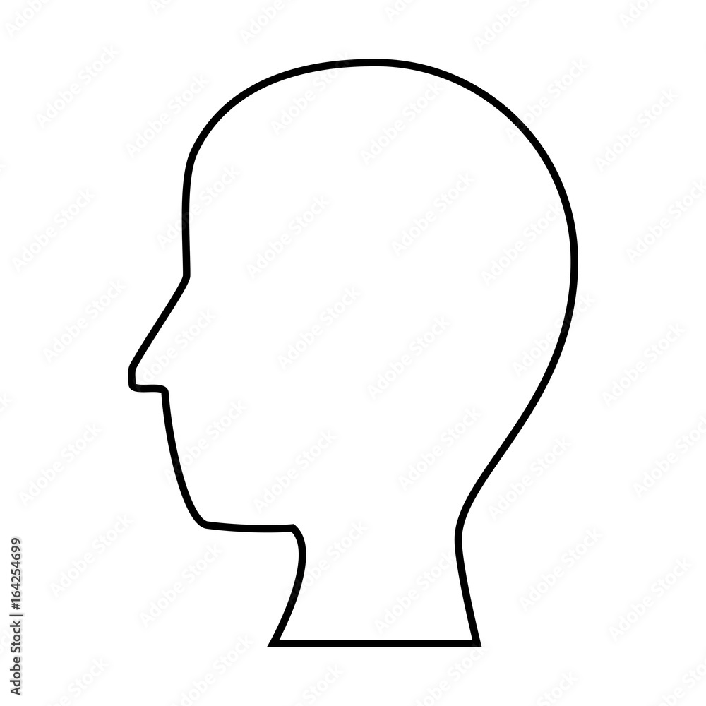 head icon over white background vector illustration head icon over white background vector illustration