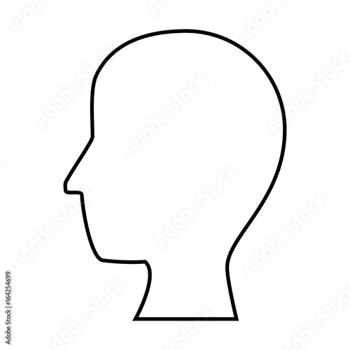 head icon over white background vector illustration