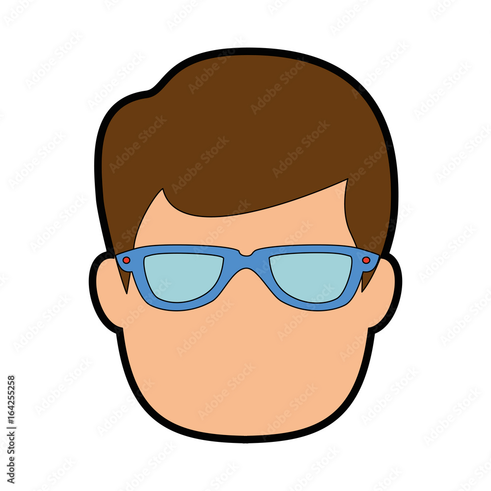 avatar man with glasses icon over white background vector illustration avatar man with glasses icon over white background vector illustration
