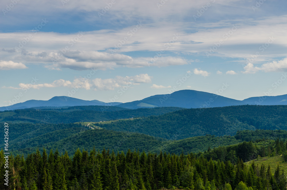 Carpathian mountains landscape in Ukraine in the summer season in Yaremche Carpathian mountains landscape in Ukraine in the summer season in Yaremche