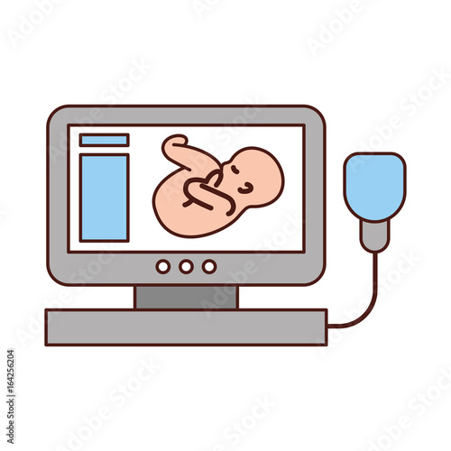 Ultrasound monitor isolated icon vector illustration design