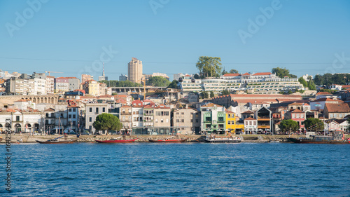 Porto, Oporto, in Portugal, view of the Douro, boats and cable car