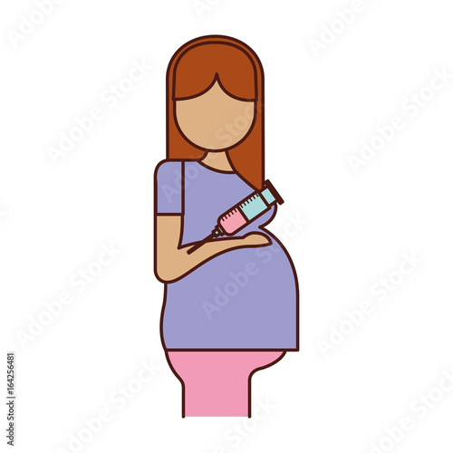 pregnant woman avatar character vector illustration design