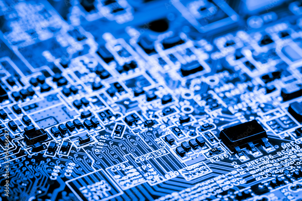 Abstract, close up of Circuits Electronic on Mainboard Technology computer background
(logic board,cpu motherboard,Main board,system board,mobo) Abstract, close up of Circuits Electronic on Mainboard Technology computer background
(logic board,cpu motherboard,Main board,system board,mobo)