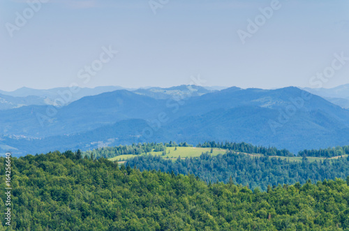 Carpathian mountains landscape in Ukraine in the summer season in Yaremche