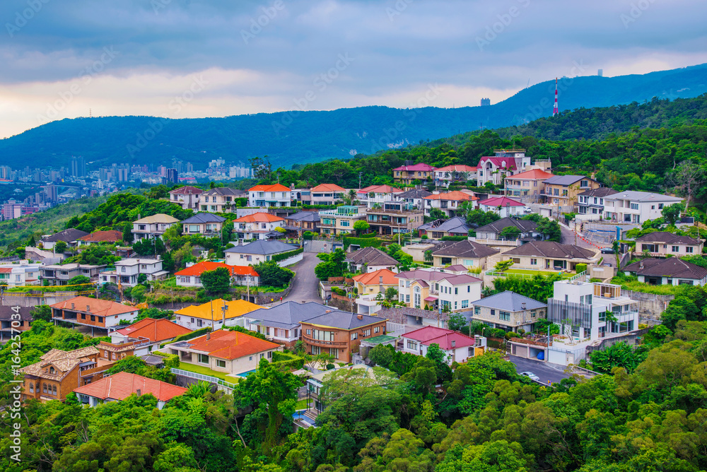 View of a mountain village in Taipei