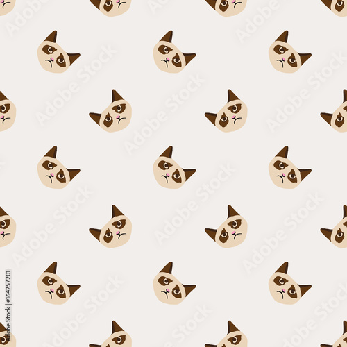 Seamless background nursery cute lovely cat face