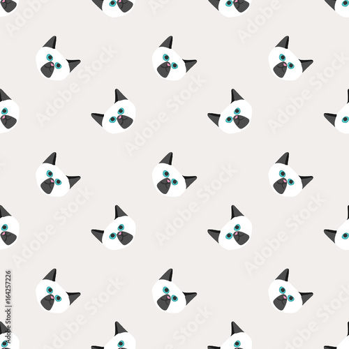Seamless background nursery cute lovely cat face