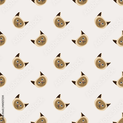Seamless background nursery cute lovely cat face