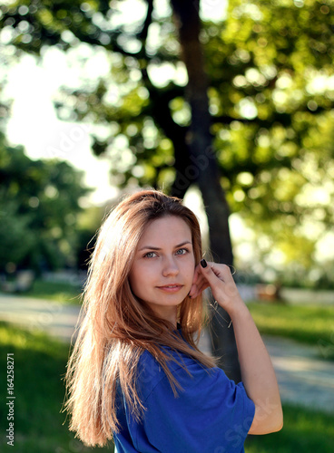 Wallpaper Mural Smiling Girl Outdoors Torontodigital.ca