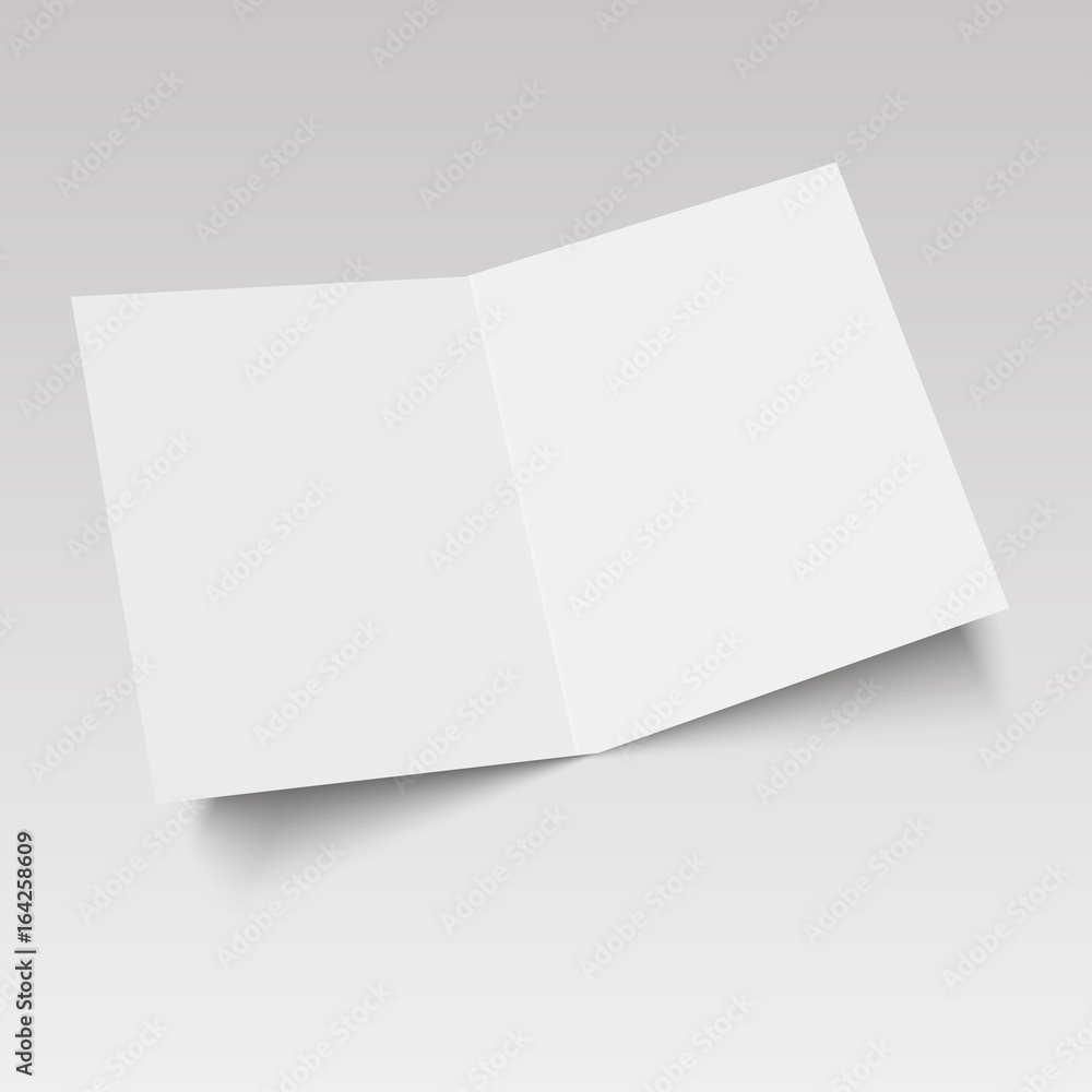 Mock up opened magazine, journal, booklet, postcard, flyer, business card or brochure . Vector Illustration.