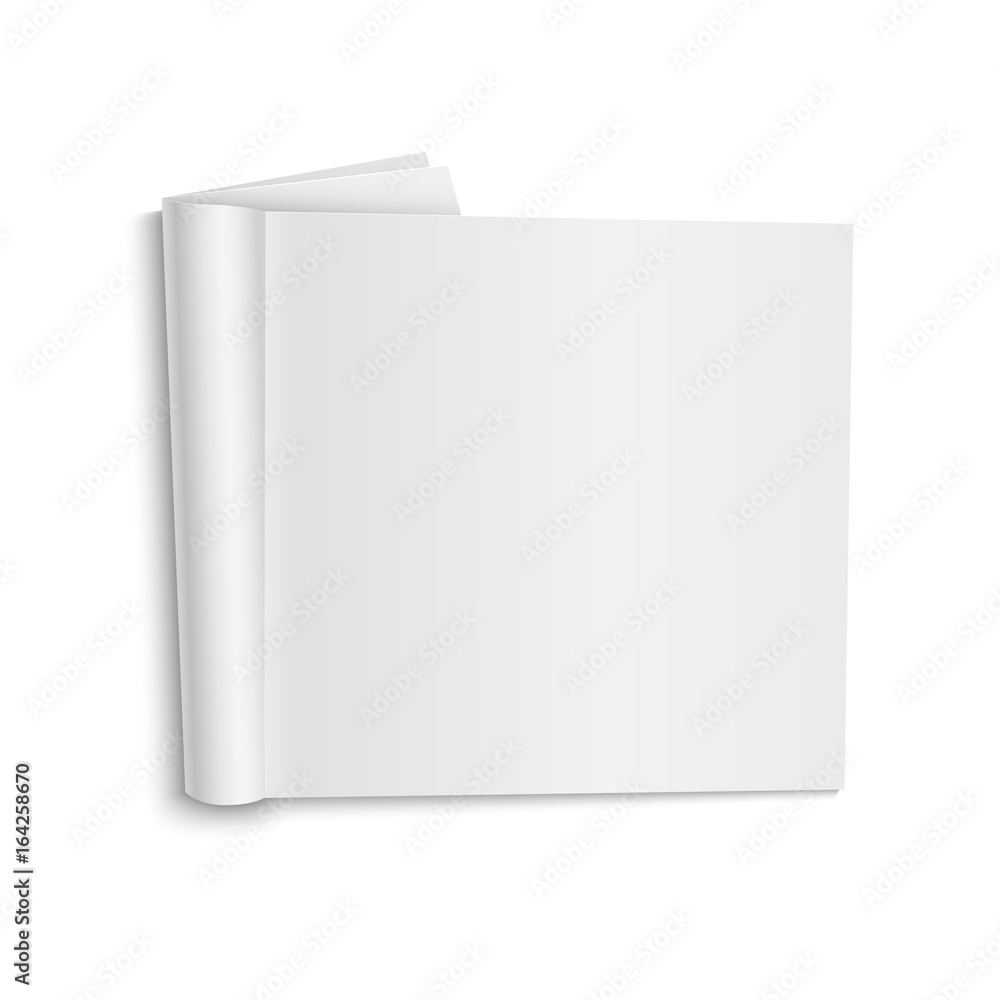 Blank mock up open album template on white background with soft shadows. Vector illustration Blank mock up open album template on white background with soft shadows. Vector illustration