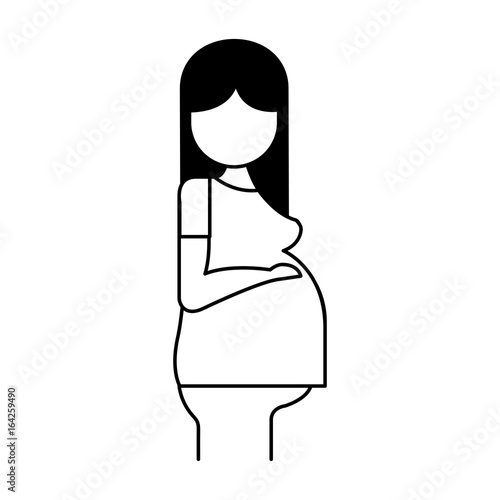 pregnant woman avatar character vector illustration design