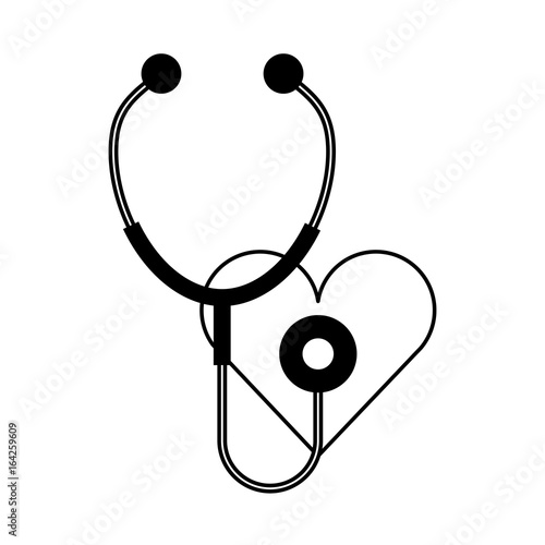stethoscope medical with heart vector illustration design