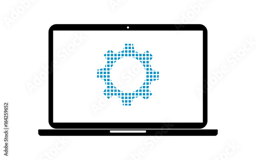 Pixel Icon Laptop - Zahnrad