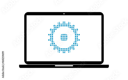 Pixel Icon Laptop - Zahnrad Einstellungen