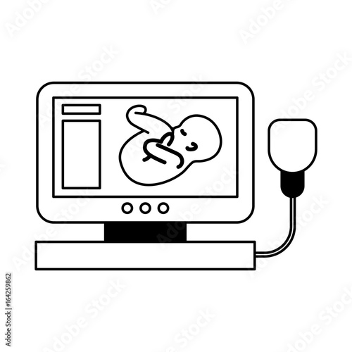 Ultrasound monitor isolated icon vector illustration design