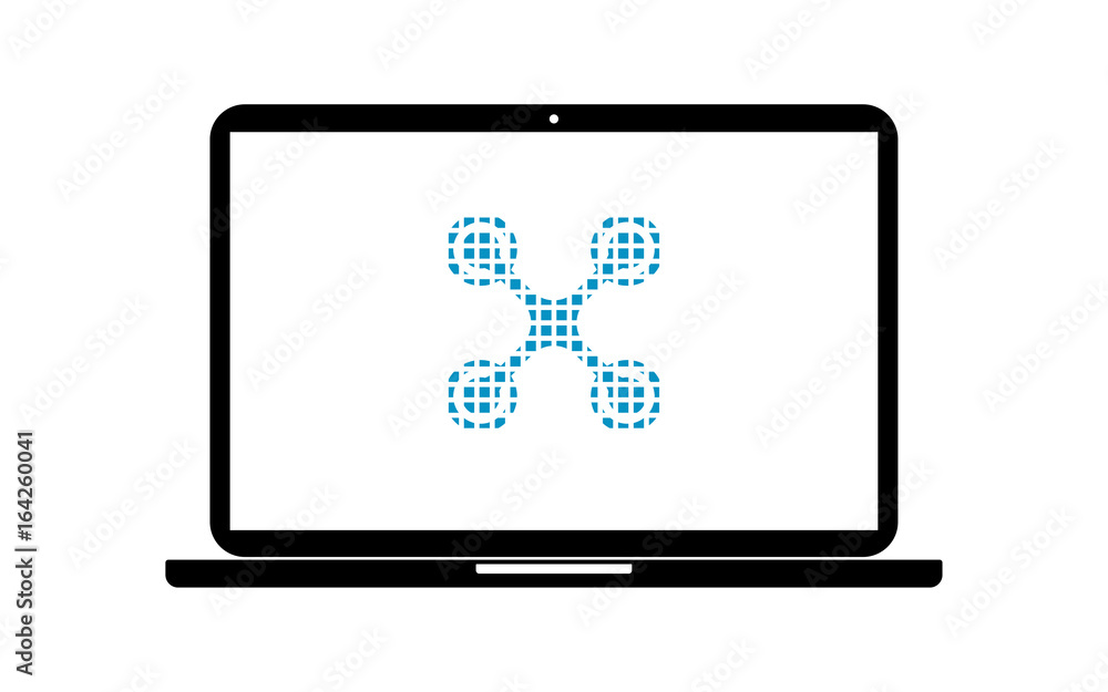 Pixel Icon Laptop - Quadrocopter Pixel Icon Laptop - Quadrocopter