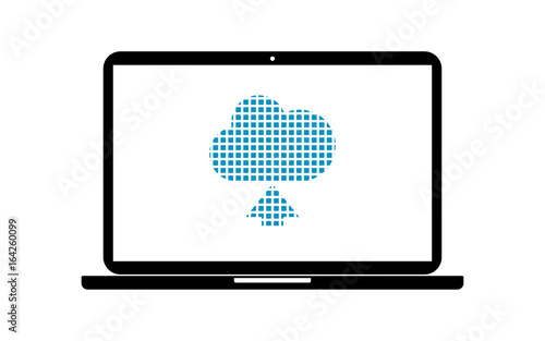 Pixel Icon Laptop - Wolke hochladen