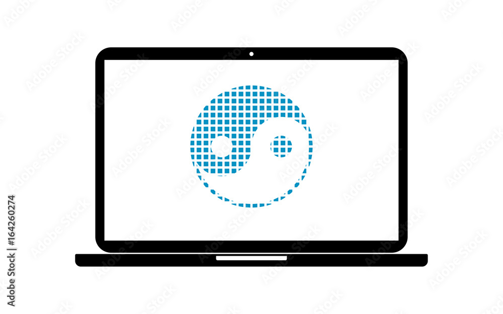 Pixel Icon Laptop - Yin-Yang
