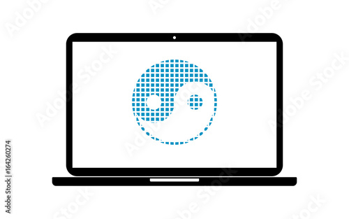 Pixel Icon Laptop - Yin-Yang