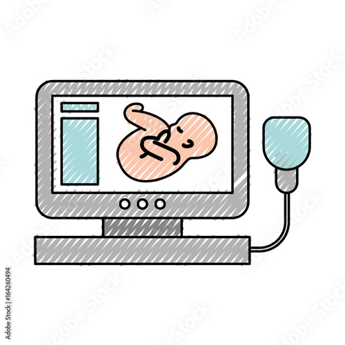 Ultrasound monitor isolated icon vector illustration design