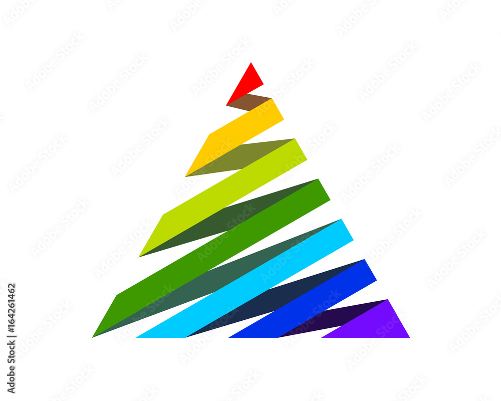 Obraz premium Rainbow Ribbon Triangle Shape