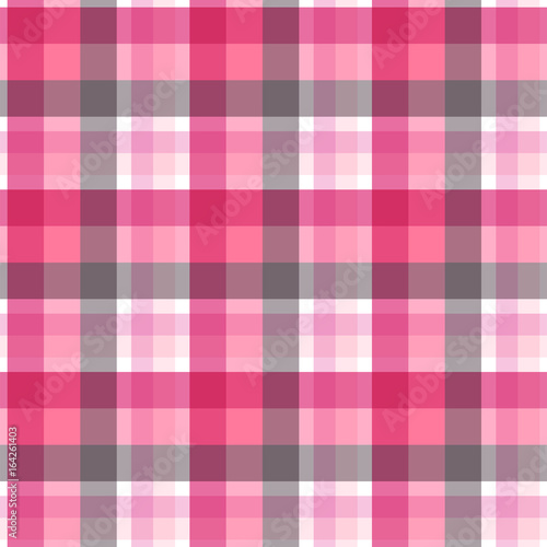 Pink and grey plaid seamless pattern. Vector