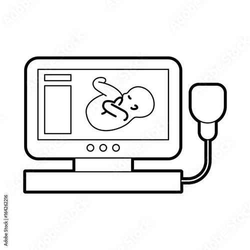 Ultrasound monitor isolated icon vector illustration design