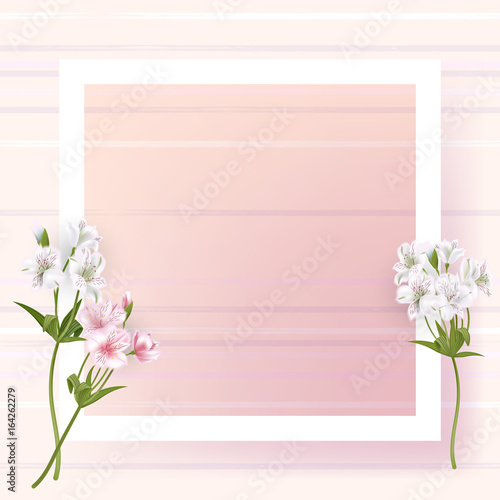 Wallpaper Mural Beautiful square frame with flowers and pearls on black background for greeting card or invitation design. Torontodigital.ca