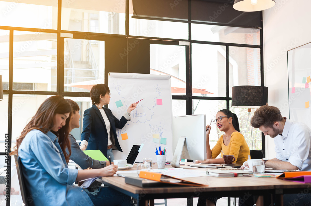group of five multi generation of creative work place, modern style of work, entrepreneur group brainstorming group of five multi generation of creative work place, modern style of work, entrepreneur group brainstorming