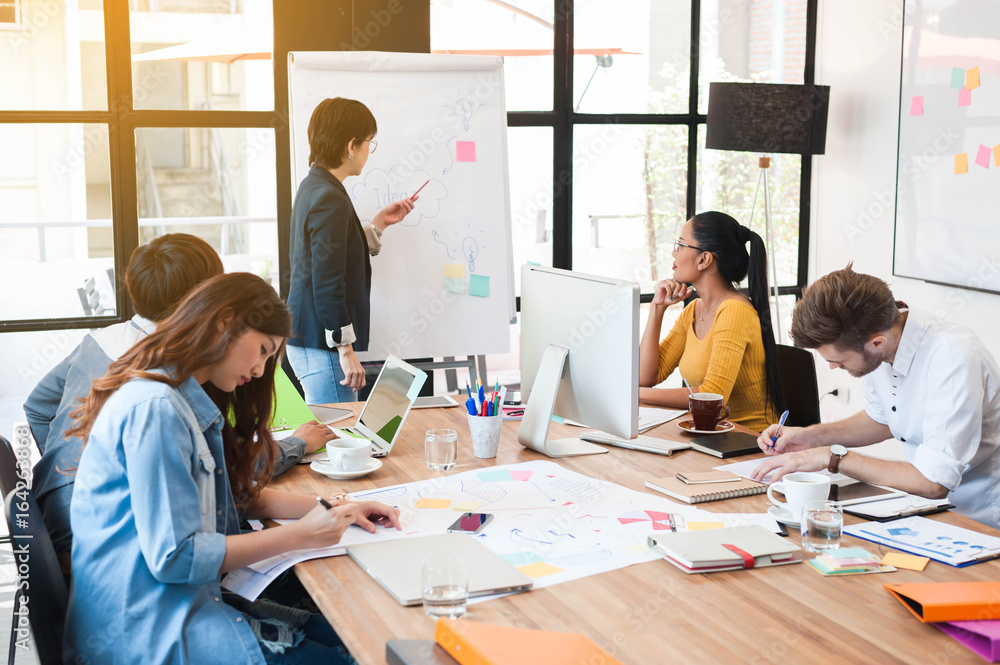 group of five multi generation of creative work place, modern style of work, entrepreneur group brainstorming group of five multi generation of creative work place, modern style of work, entrepreneur group brainstorming