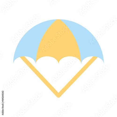 parachute open isolated icon vector illustration design