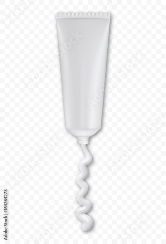 vector isolated illustration of white realistic tubes with cream