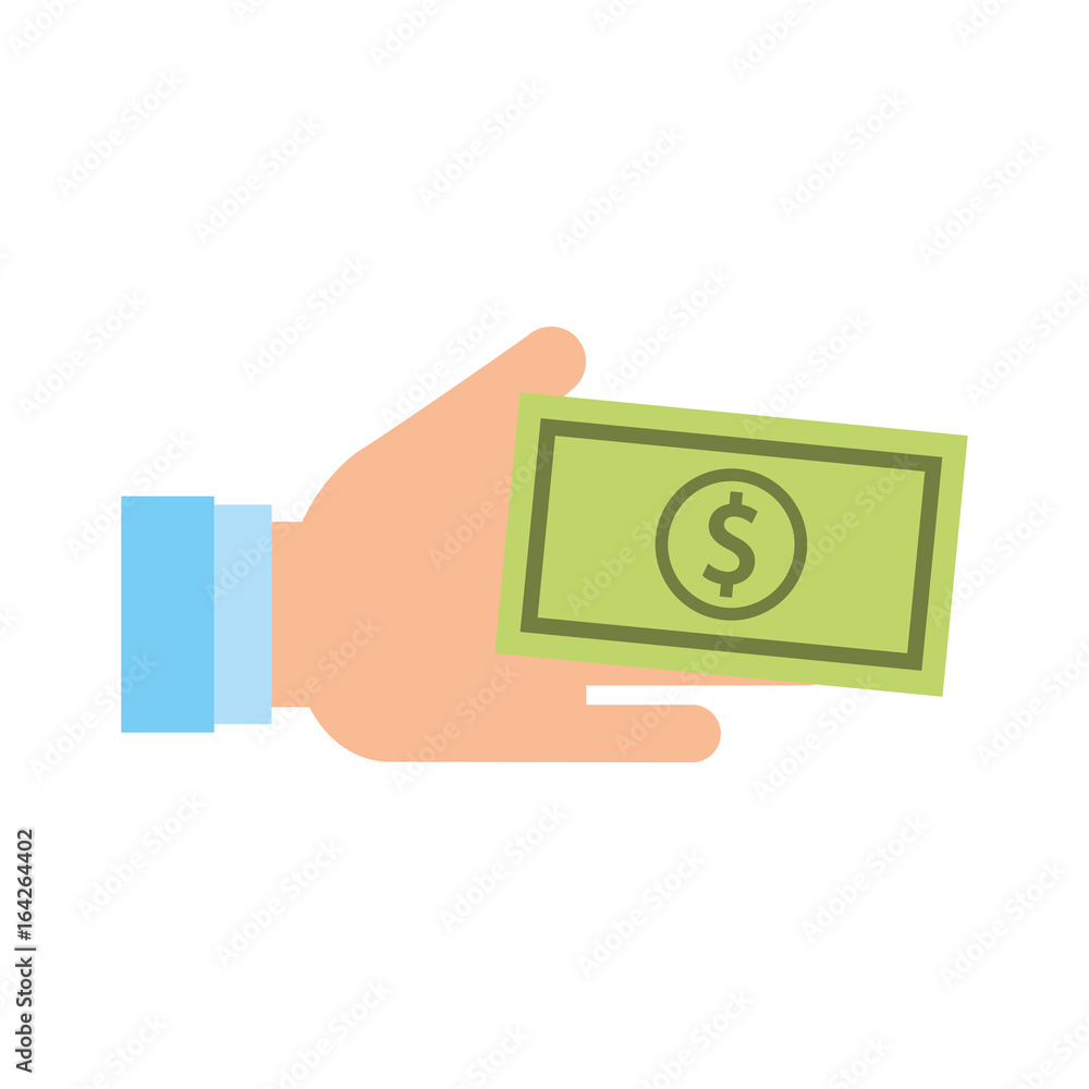 hand human with bill money isolated icon vector illustration design hand human with bill money isolated icon vector illustration design
