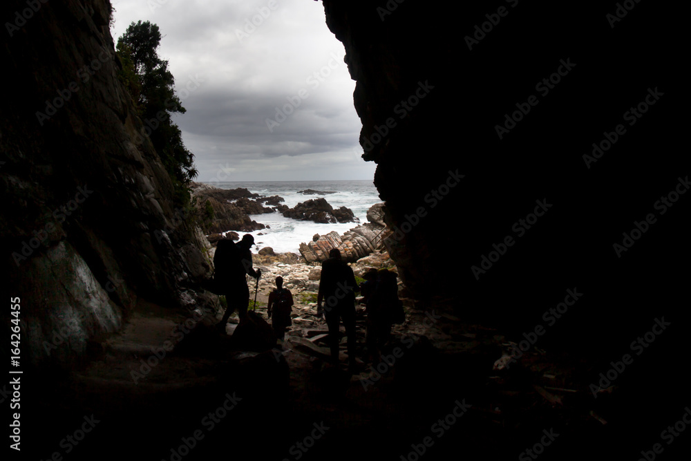 Inside a cave on the Otter Trail in South Africa. Picture: DANIEL BORN